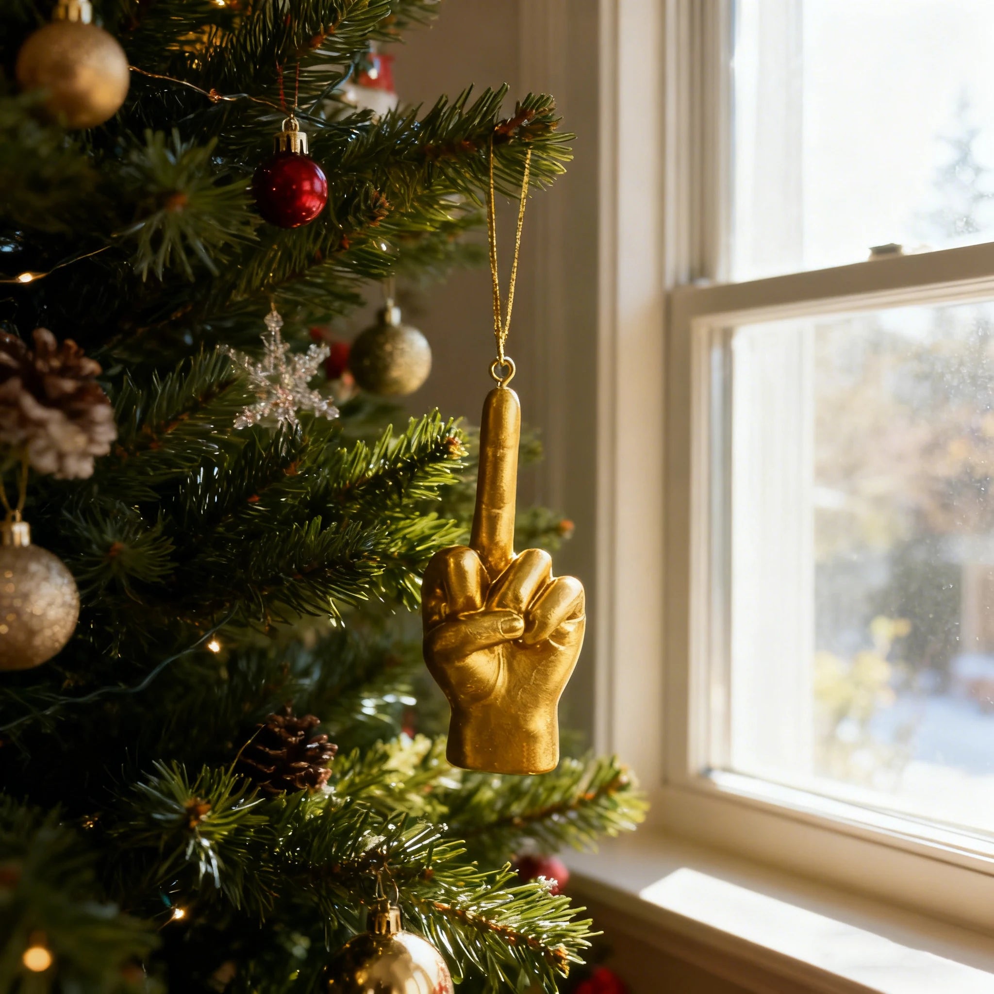 Figurines personnalisées de doigts d'honneur, Ornements créatifs à suspendre, Décorations de sapin de Noël, Cadeaux de fêtes décalés