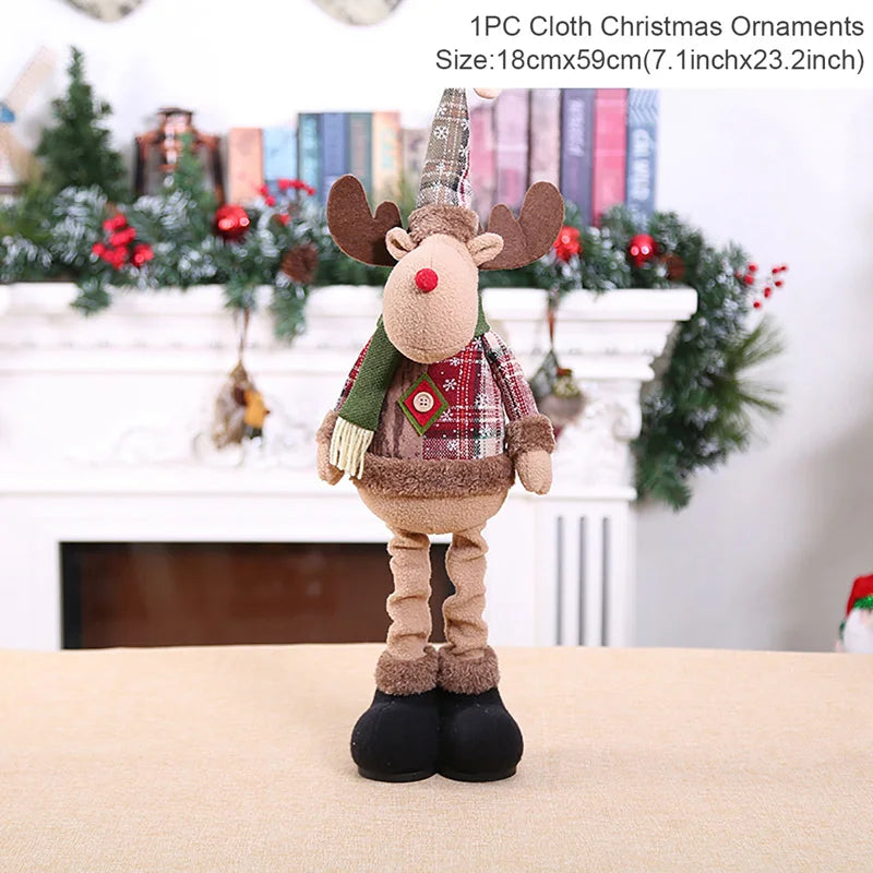 Decoración navideña de Papá Noel para el hogar 2025, decoración de mesa, muñeco de alce, adornos navideños, regalos de Navidad, Feliz Año Nuevo 2026
