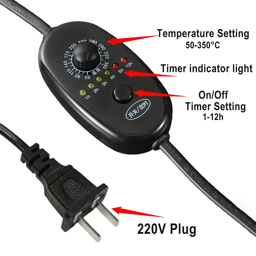 Quemador de incienso electrónico de 220 V, de cerámica, para aceites esenciales, con temporizador y temperatura ajustable, para sándalo y agarwood