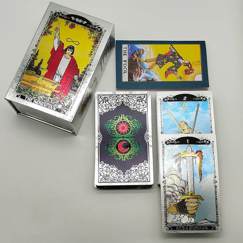 Nouvelle version de cartes oracle de tarot de qualité supérieure avec feuille d'or, manuel illustré en couleurs et boîte magnétique