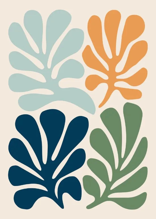 Abstract Floral Art Prints Poster Abstract Botanical Flowers Leaves Poster Canvas Painting Boho Home Room Aesthetic Wall Decor