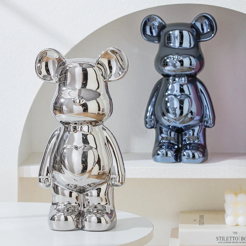 17/27/cm Estatua de cerámica de oso de ladrillo estético, figura de acción, esculturas de osito de peluche, adorno para la decoración del hogar, artesanías