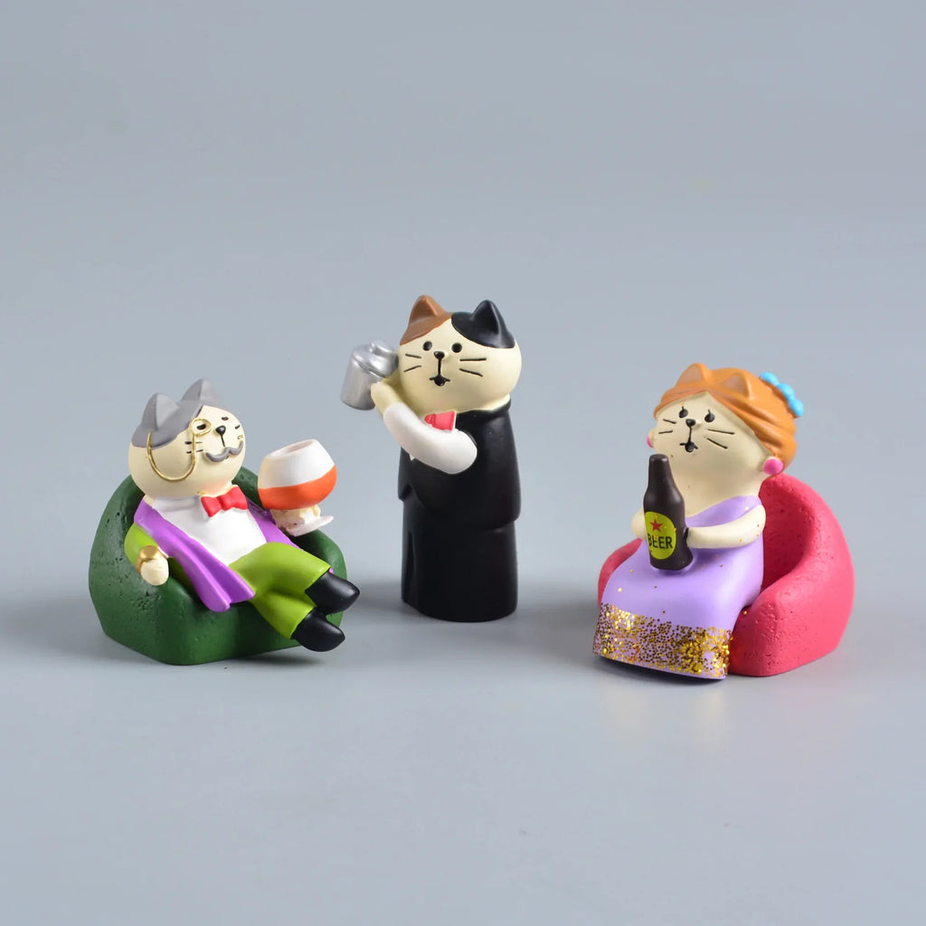 1 figurine de chat miniature mignonne en résine, décoration de bureau, scène de micro-paysage, accessoires de photographie