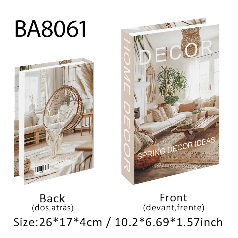 New Travel Decorative Books Book Decoration Luxury Fake Books Decor Table Storage Box Shelf Ornaments Interior Desk Aesthetic