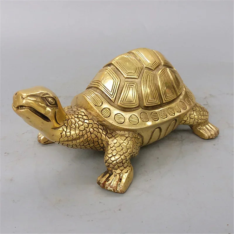 Estatua de tortuga de cobre puro, escultura de animal mascota para la longevidad, adornos decorativos para el escritorio del hogar, decoraciones para el hogar, oficina y estudio