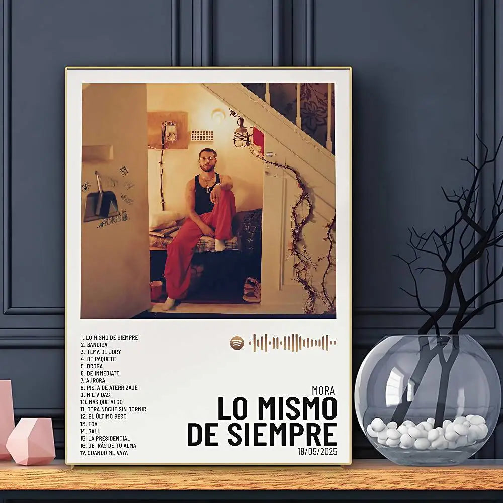 Póster del cantante Mora, arte de pared adhesivo, impresión impermeable para el hogar, sala de estar, dormitorio, bar, decoración estética
