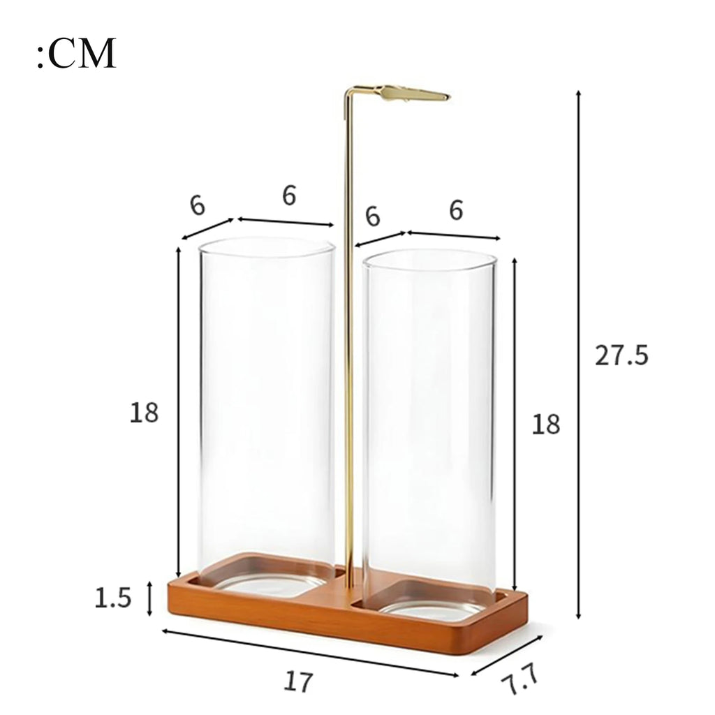 Soporte de incienso 2 en 1, soporte de incienso de vidrio invertido para varillas, quemador de incienso anti-ceniza con recogedor de cenizas y almacenamiento de incienso