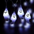 Guirlande lumineuse LED d'Halloween à piles, lampe de décoration intérieure extérieure, lumières fantômes pour la maison, les fêtes, les festivals