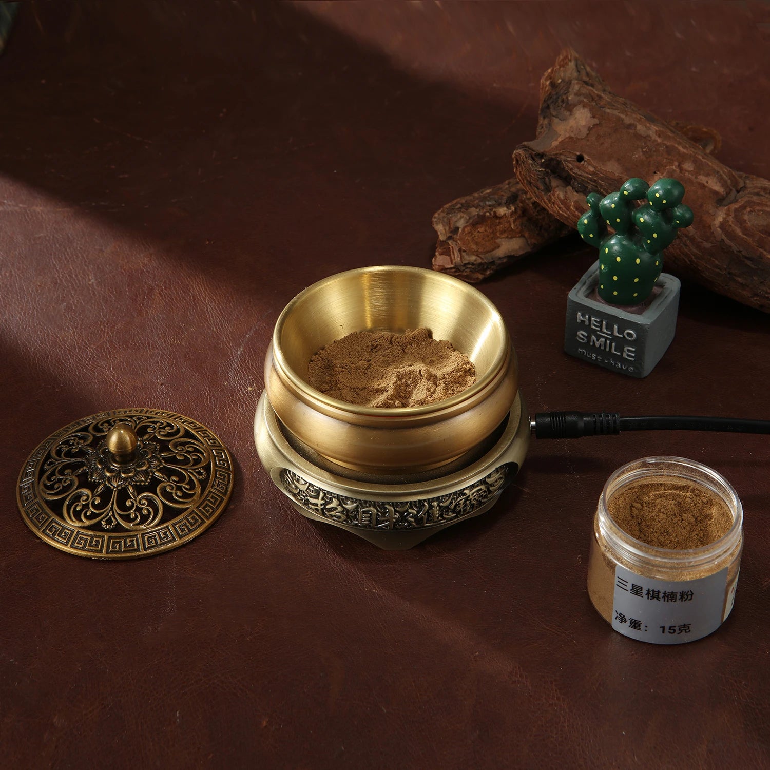 Quemador de incienso electrónico de 220 V, de cerámica, para aceites esenciales, con temporizador y temperatura ajustable, para sándalo y agarwood