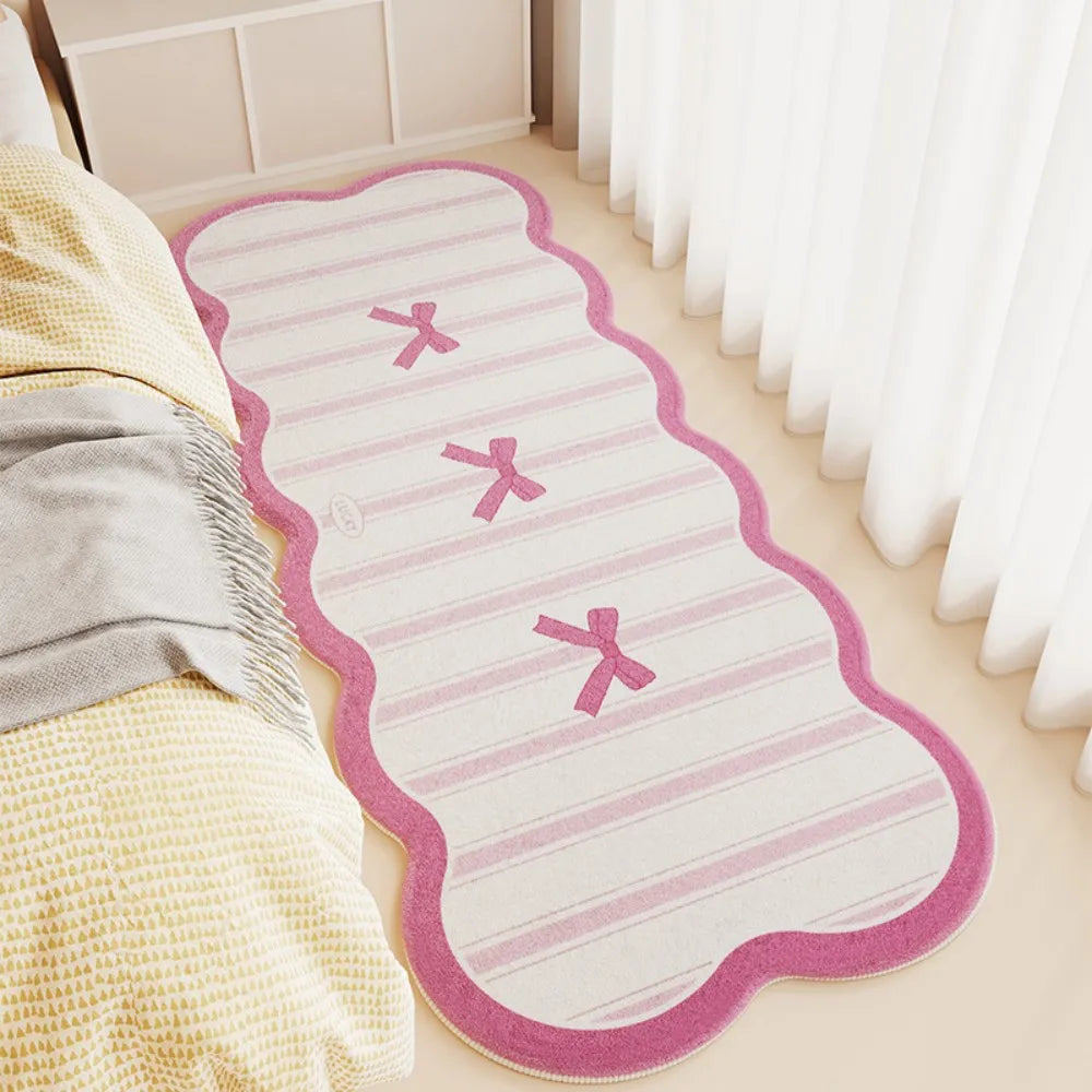 La alfombra Vikama estilo crema de imitación cachemir con dopamina es suave y cómoda para la decoración del hogar en el recibidor y el baño.