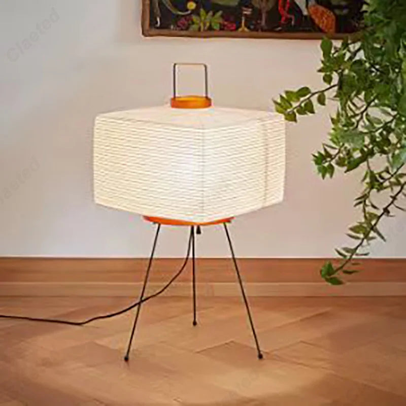 Lampadaire décoratif en papier de riz LED E27, pour une ambiance créative dans le salon, la chambre et la salle à manger