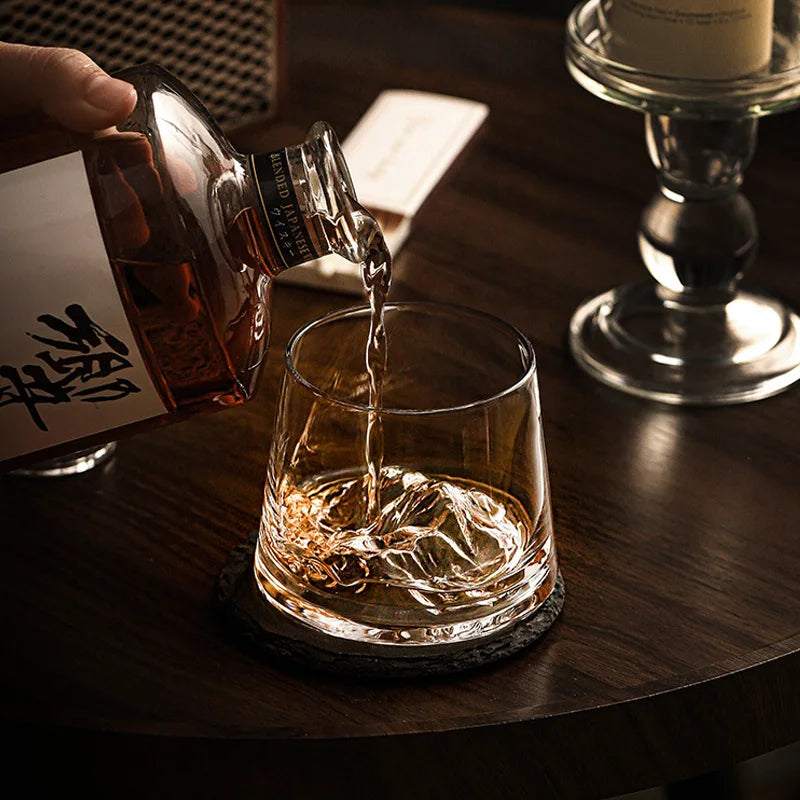 Verre à whisky Tasse à thé haut de gamme Tasse en verre à fond iceberg Tasse à vin étranger Tasse à bière