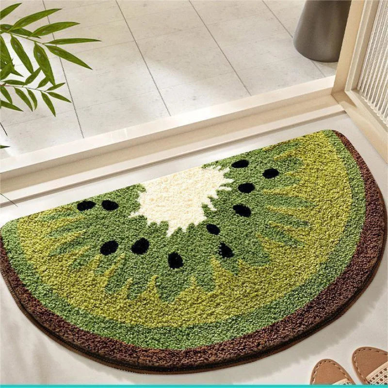 Tapis d'imitation cachemire VIKAMA Little Fresh Fruit, spécial tapis chaud lavable en machine pour salle de bain, tapis de porte, paillasson de porche, décoration d'intérieur