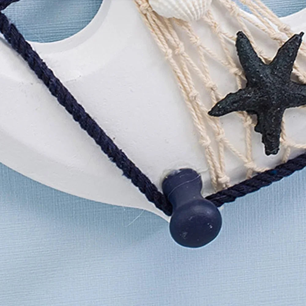 Decoración náutica artesanal para pared con rueda de barco, boya de salvavidas costera, adornos colgantes, decoración de ancla de barco, regalo 2024