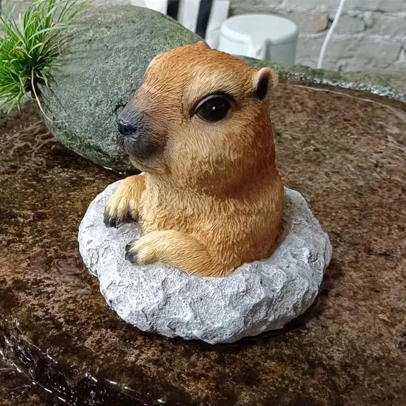 Simulation Animal Marmotte Mignons Ornements Extérieur Décoration de Jardin Patio Balcon Aménagement Pot de Fleurs Cour Jardinage Décor