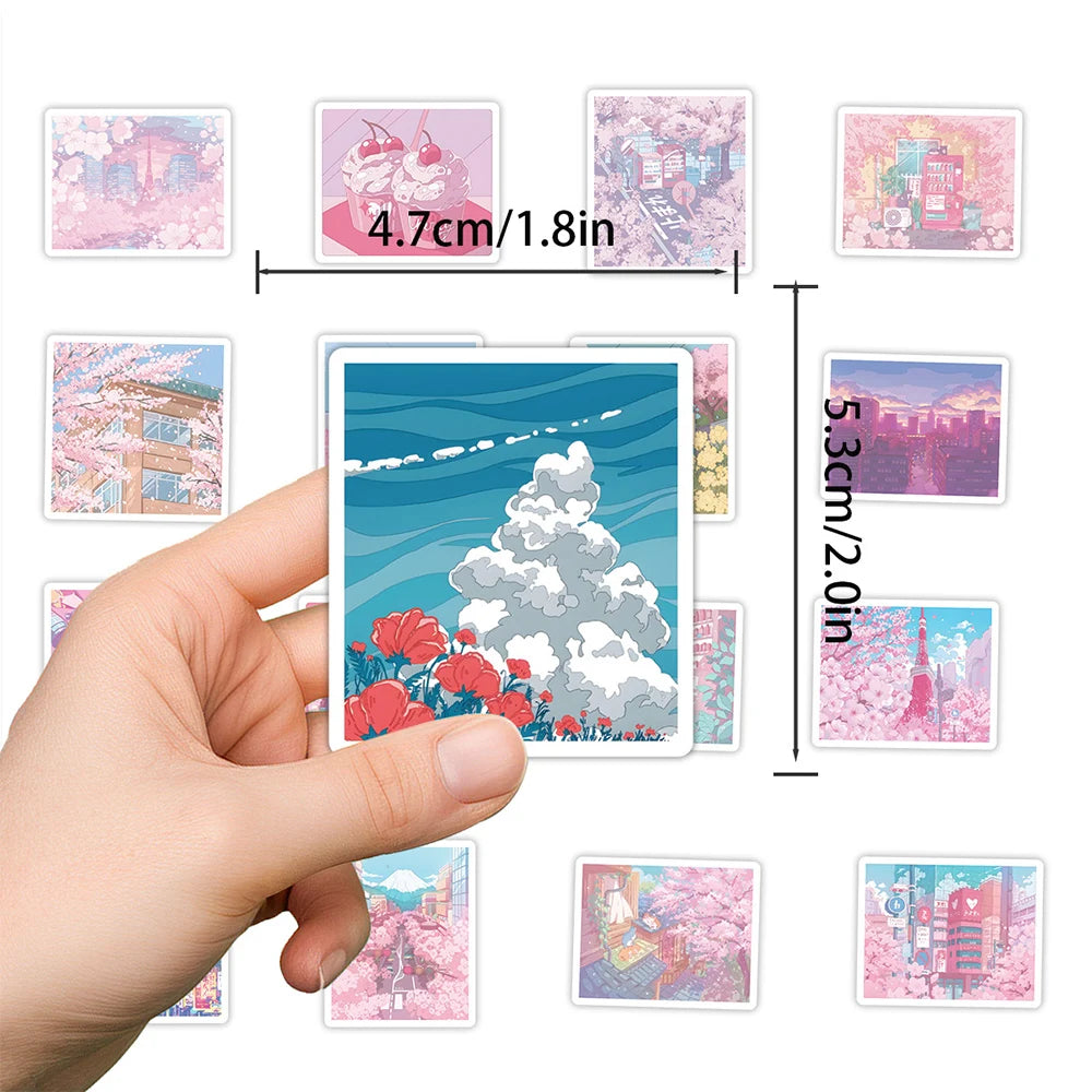 10/30/50pcs Lindas pegatinas estéticas de dibujos animados de Sakura rosa DIY portátil nevera cuaderno maleta coche decoración pegatina juguetes para niños