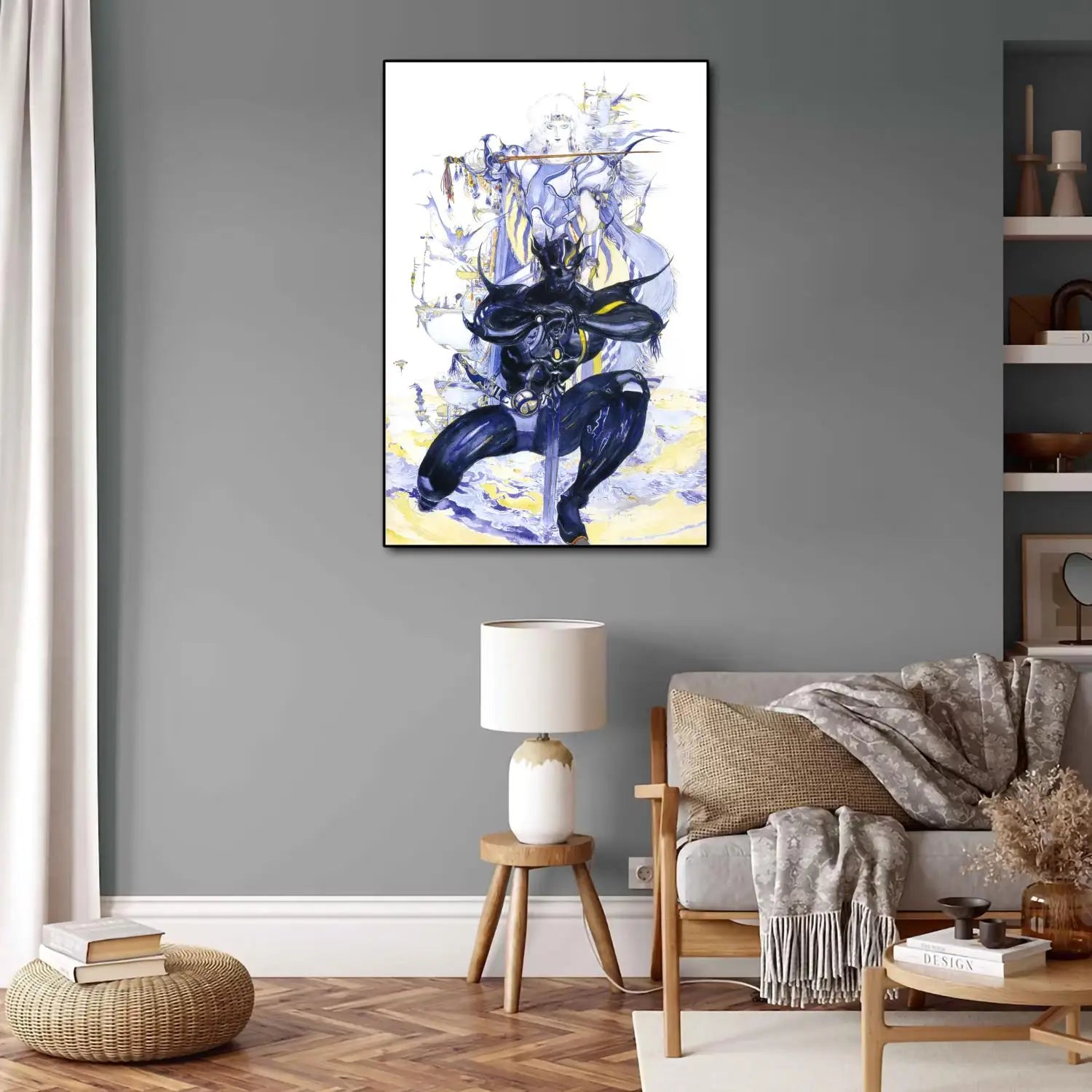 Póster de Yoshitaka Amano Final Fantasy Anime Videojuego Lienzo Arte y Cuadro Impreso Decoración Moderna de Dormitorio Familiar