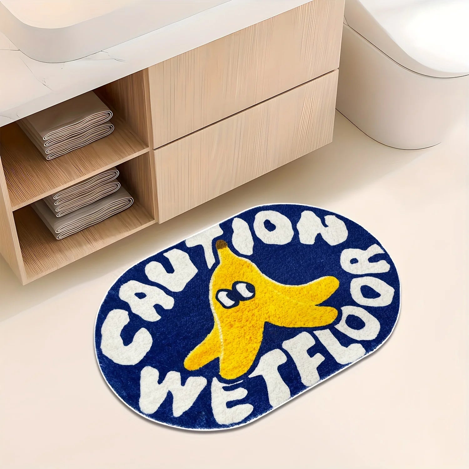 Alfombrillas absorbentes de baño de color azul lindo VIKAMA Alfombrillas de felpa para suelo mojado para dormitorio, sala de estar, alfombra decorativa