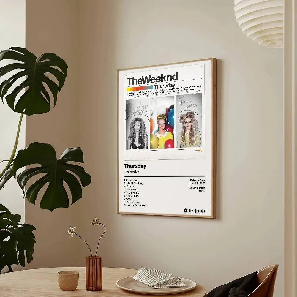 Cantante Apúrate Mañana T-The W-WeekndS Póster Adhesivo Arte de Pared Impresión Impermeable Hogar Sala de Estar Dormitorio Bar Decoración Estética