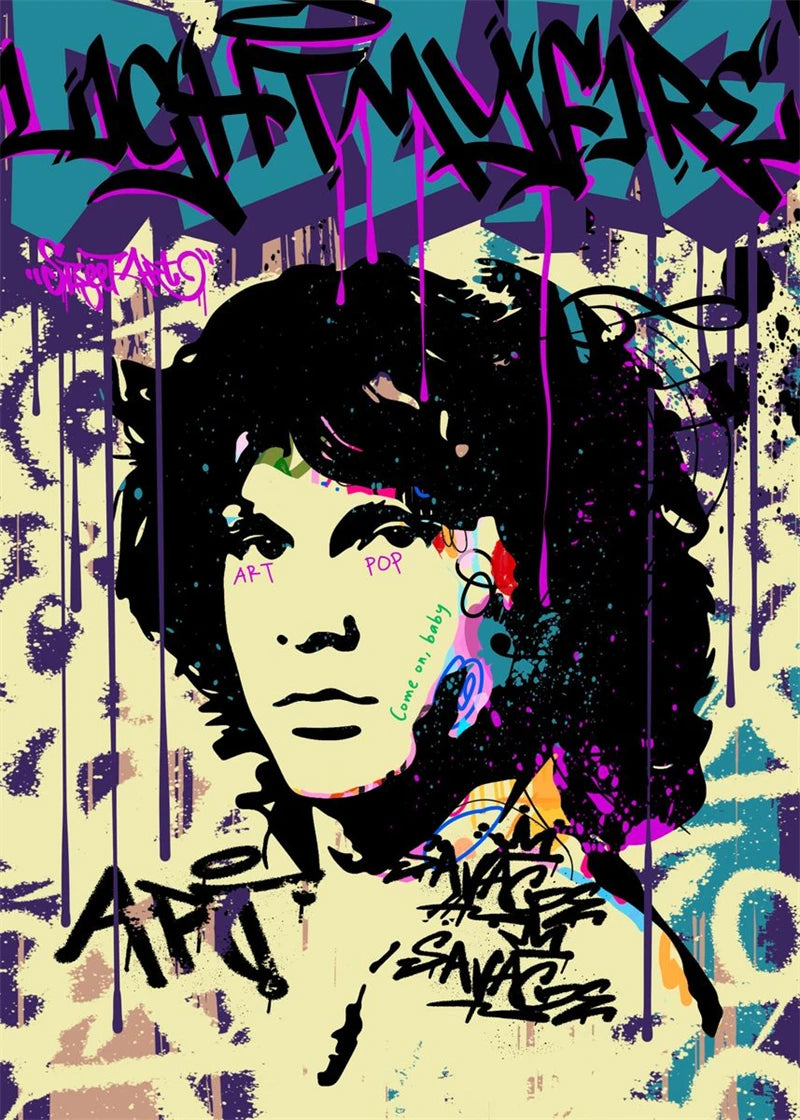 Nordic Pop Street Art Graffiti Music Poster Aesthetic The Door Rock Rapper Canvas Painting Wall Art Home Gallery Room Decor Bar