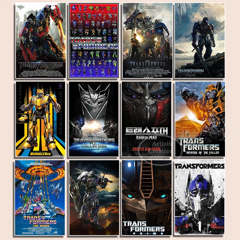 L'affiche de film classique originale The Movie Transformers Impression et peinture sur toile Affiche de chambre à coucher Paysage sportif Décoration de bureau à domicile