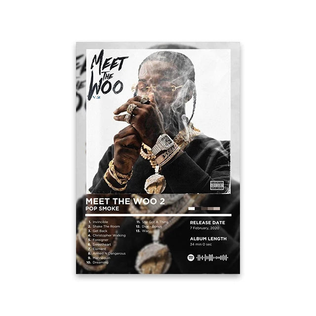 Rapper Album Cover Retro Poster Music Canvas Wall Art Print Mural Home Decor Music Lover Gift
