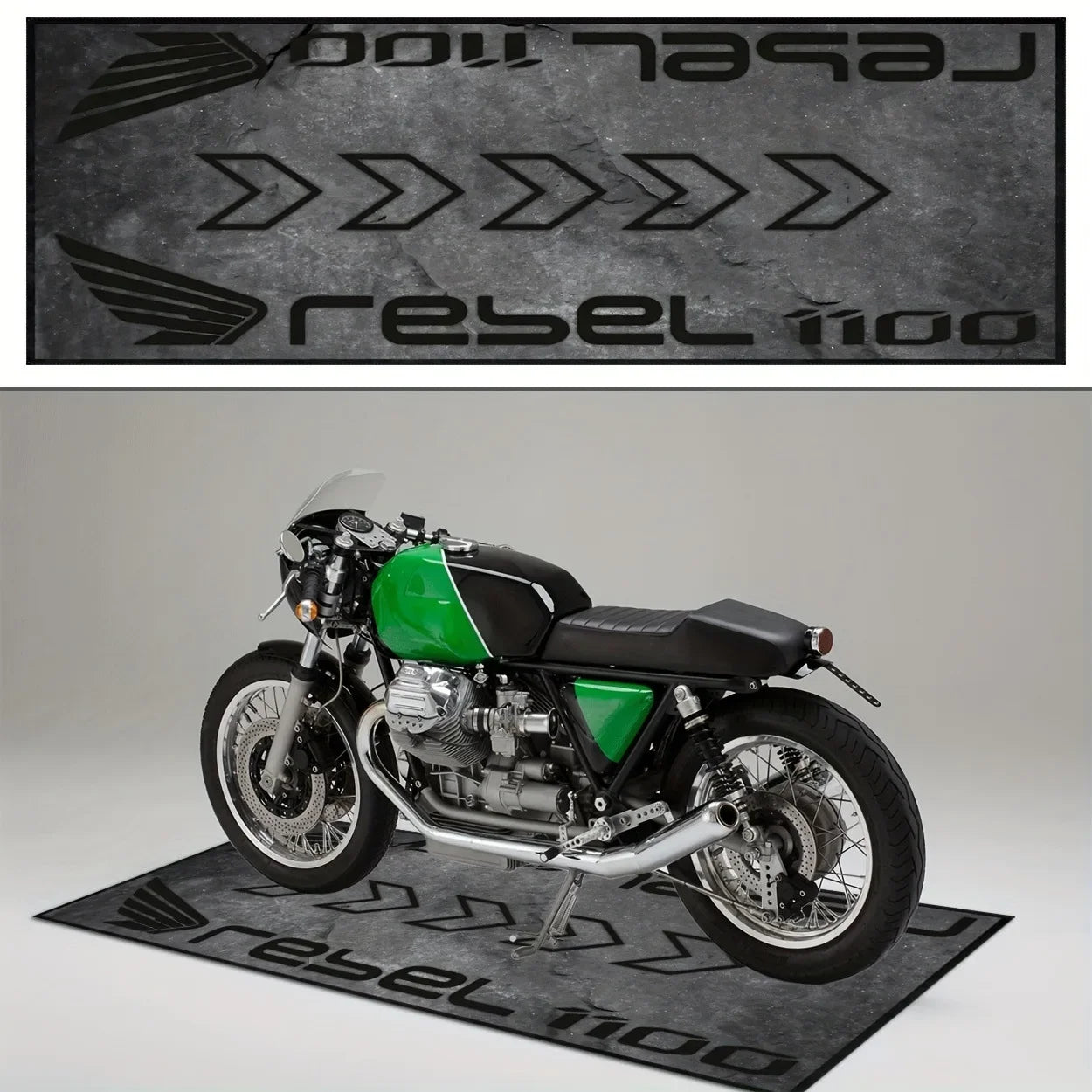 Alfombra de franela prémium para motocicleta VIKAMA, alfombrilla de suelo para motocicleta, alfombrilla de estacionamiento, a prueba de aceite, antideslizante, a prueba de manchas, decoración del hogar