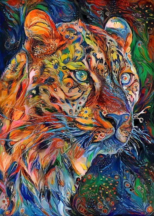 Póster de pintura al óleo de animales abstractos de vapor, pintura al óleo abstracta vintage, decoración artística de animales, impresiones en lienzo estéticas para el hogar y la habitación