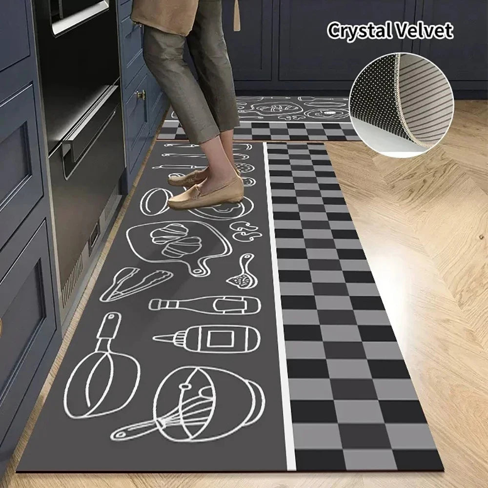 Alfombra de suelo de cocina VIKAMA, alfombra de entrada para sala de estar y dormitorio, decoración del hogar, alfombra larga pequeña para pasillo de lavadero
