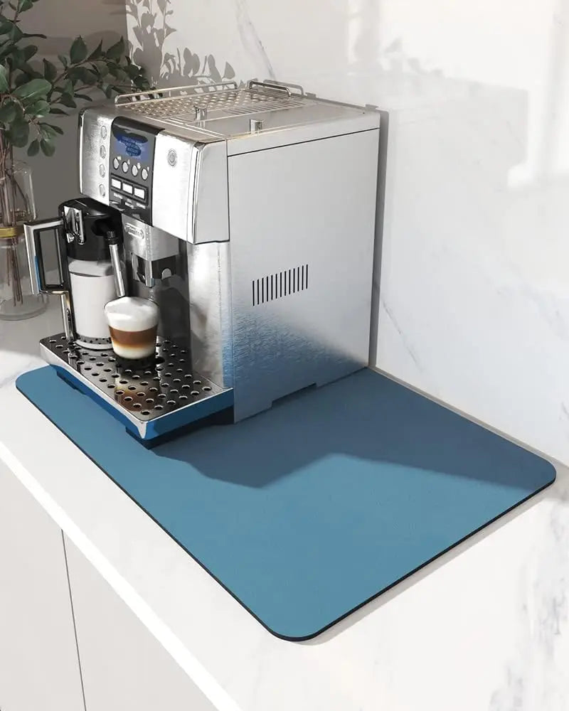 Alfombrilla para máquina de café VIKAMA, con reverso de goma, absorbente de agua, alfombrilla de secado de platos, alfombrilla de drenaje para encimera de cocina, decoración del hogar