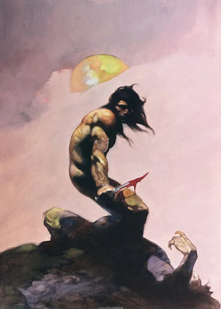 Classic Vintage Wall Art, Frank Frazetta Wall Art, HD Canvas Printed Poster, Home Living Room Bedroom Decor Wall Painting