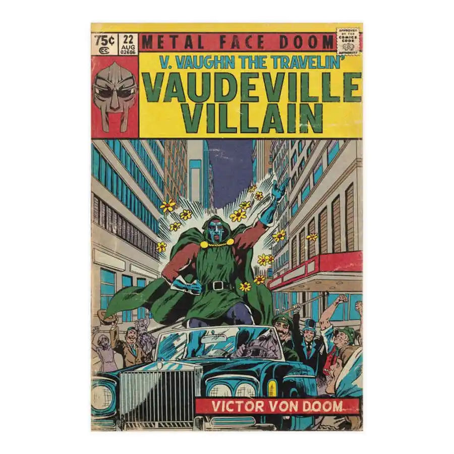 MF Doom Comic Poster Aesthetic Nas Michael Jackson Music Album Hip Hop Rapper Manga Vintage Canvas For Wall Art Mural Room Decor