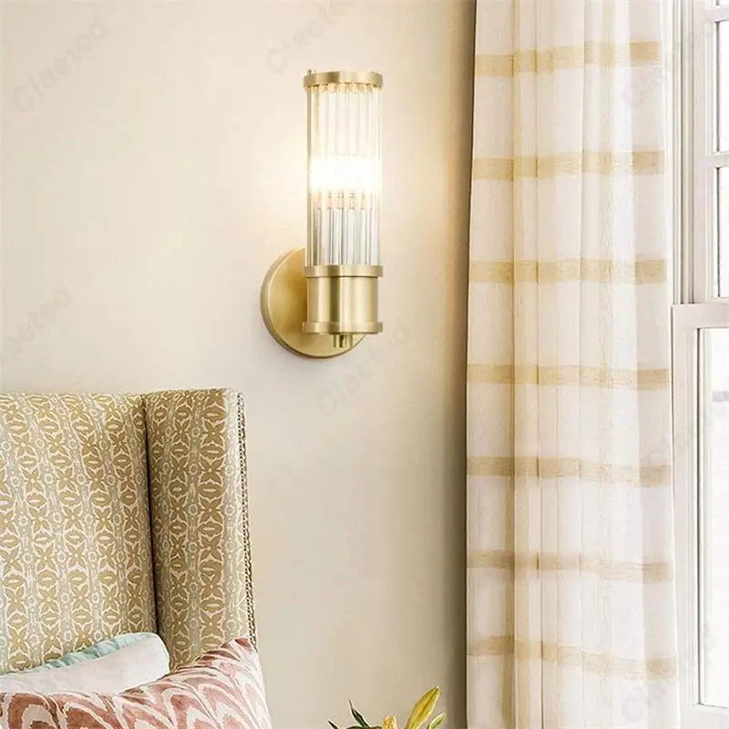 Lampe murale LED moderne créative et simple en cristal européen pour salon, bureau, chambre à coucher, chevet, éclairage décoratif