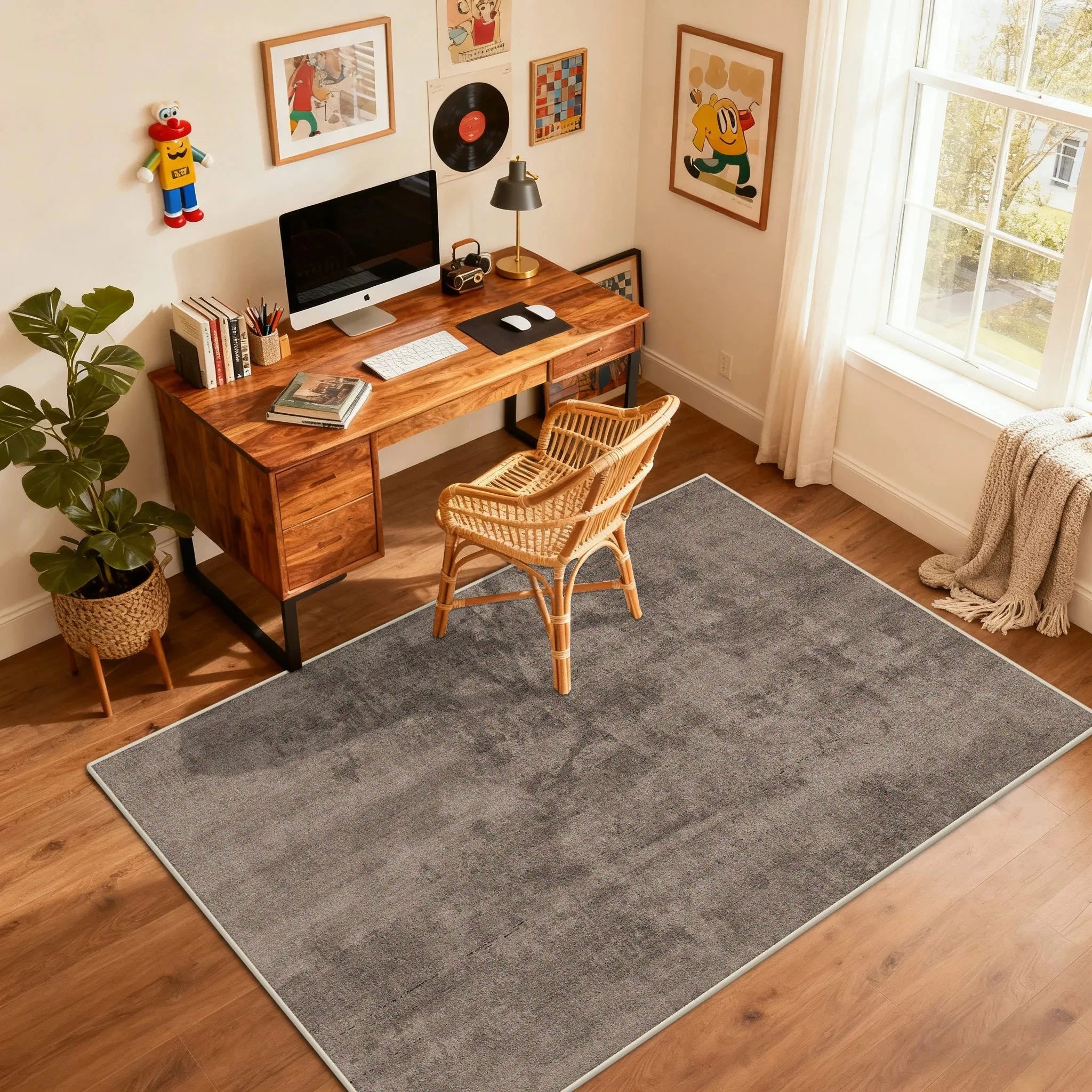 Alfombra de lujo para dormitorio VIKAMA, alfombra para sala de estar, cojín antideslizante y fácil de limpiar para silla de escritorio de oficina, decoración del hogar