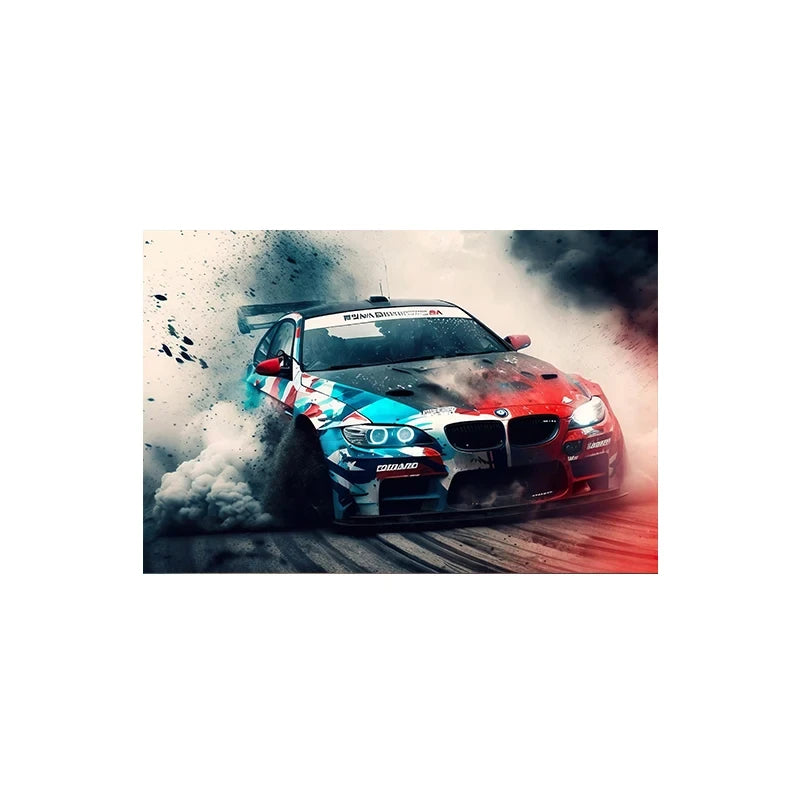 Large Size Retro Sports Car Poster Classic Luxury Racing Graffiti Canvas Painting Supercar Watercolor Wall Art Room Home Decor