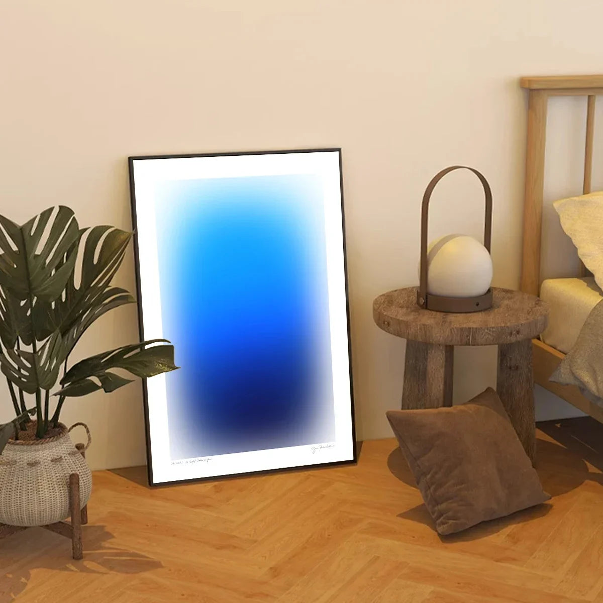 Moderne, Minimaliste, Art Mural, Dégradé Tourbillon Bleu Orange, Impression sur Toile HD, Salon, Décoration de Chambre