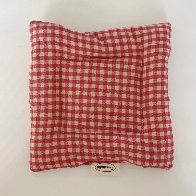 Lattice Series Multi-color Square Korean Cotton Coasters Fresh Table Cloth Heat Insulation Mat Coffee Cup Placemat Table Decor