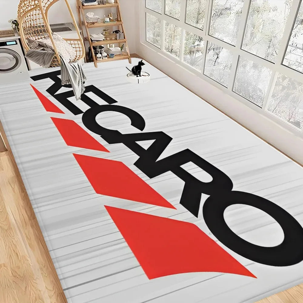 RECARO Letter Carpet Mat Rug Geometric Pattern Home Decoration with Colorful Stripes for Living Room Laundry Room Bedroom Decor