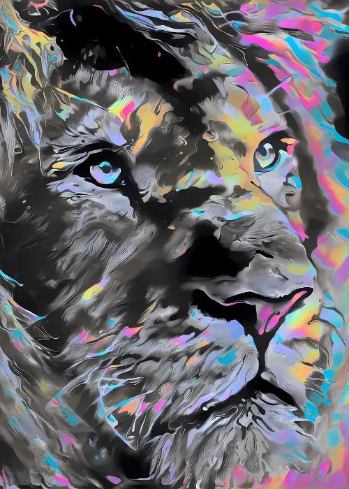 Póster de pintura al óleo de animales abstractos de vapor, pintura al óleo abstracta vintage, decoración artística de animales, impresiones en lienzo estéticas para el hogar y la habitación