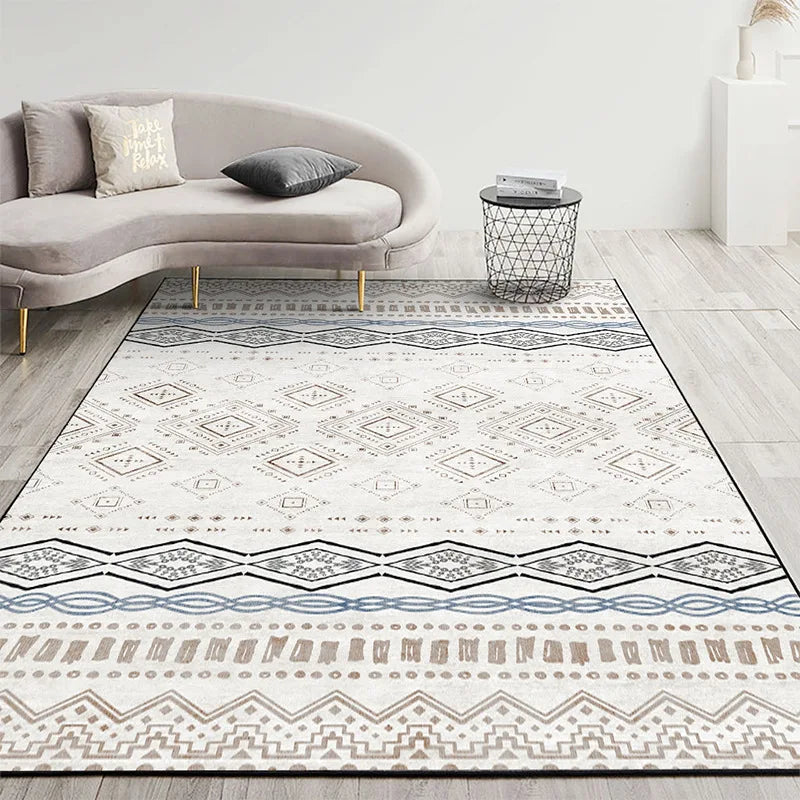 Alfombra Nórdica de Lujo Ligero VIKAMA para Sala de Estar, Sofá, Mesa de Centro, Tapete de Piso para Dormitorio y Salón, Alfombra de Gran Área, Decoración del Hogar