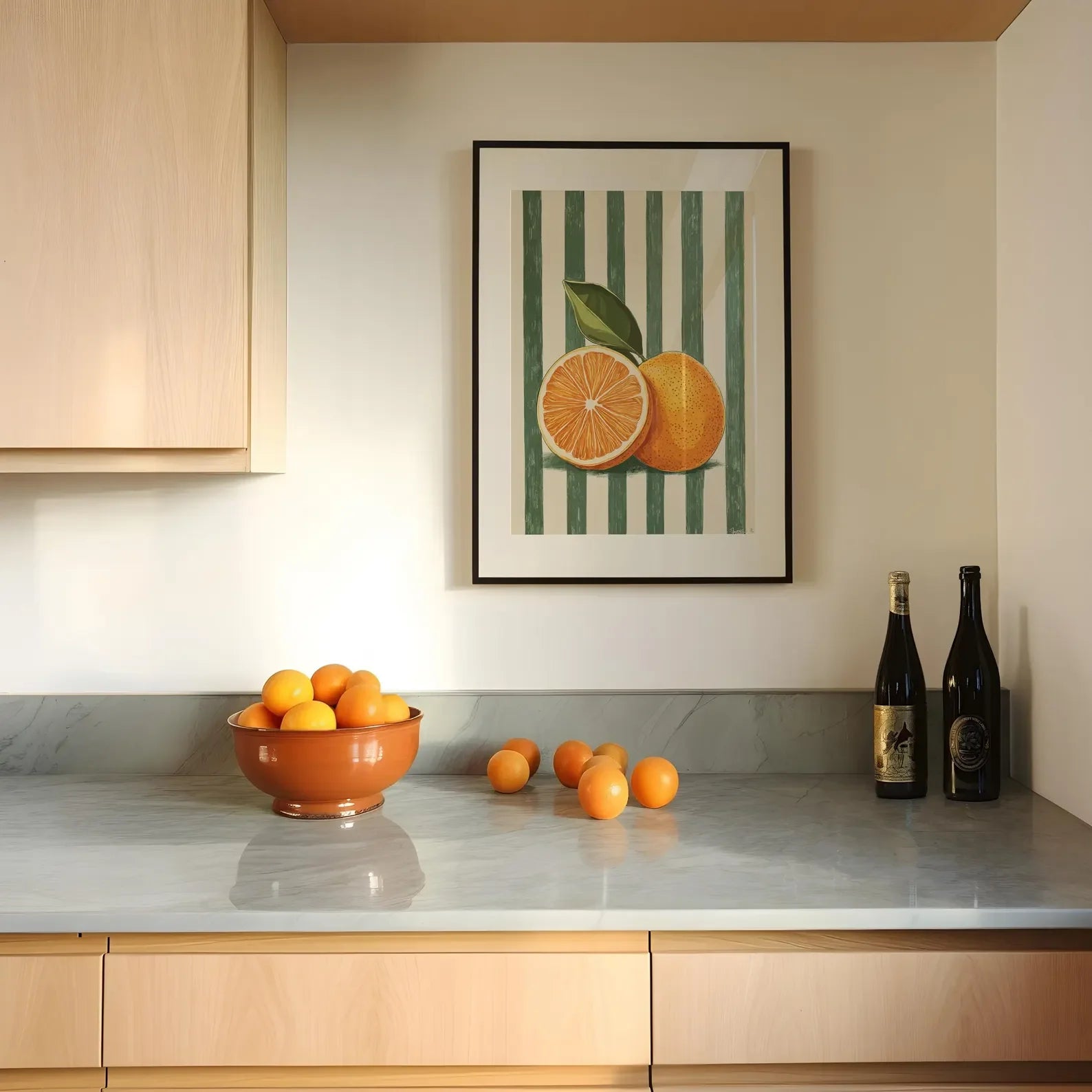 Décor mural orange, Affiche de fruits orange, Peinture murale de cuisine de ferme, Impressions de cuisine, Art culinaire tendance, Art de cuisine rétro, Frui