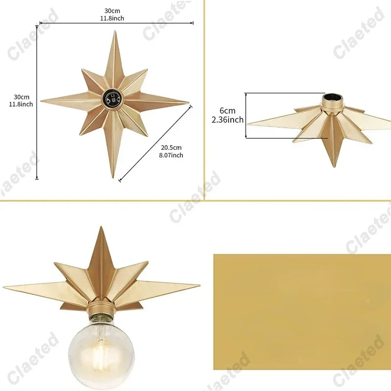 Lámpara de pared creativa con forma de estrella, lámpara de pared LED para sala de estar de lujo, dormitorio, cabecera, hoteles, fondo, aplique de pared decorativo para el hogar