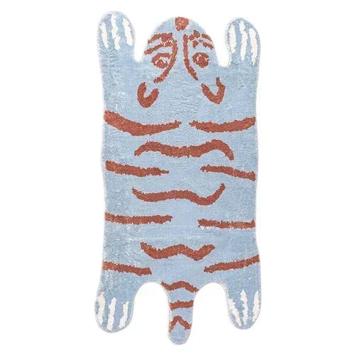 Alfombra de leopardo de dibujos animados VIKAMA para frío y calor, decoración del hogar, alfombrilla de felpa para dormitorio, alfombrilla para zona de descanso de sala de estar
