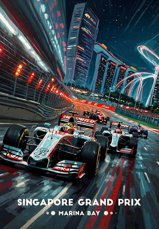 Iconic Formula 1 Racing Grand Prix Poster F1 Super Cars Aesthetic Wall Decor Racing Car Fans Home Room Wall Art Canvas Painting
