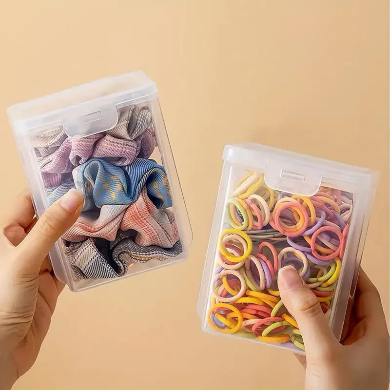 1 boîte de rangement empilable transparente pour accessoires de cheveux avec couvercle à clip – Antipoussière, étanche, organisateur en plastique pour bijoux