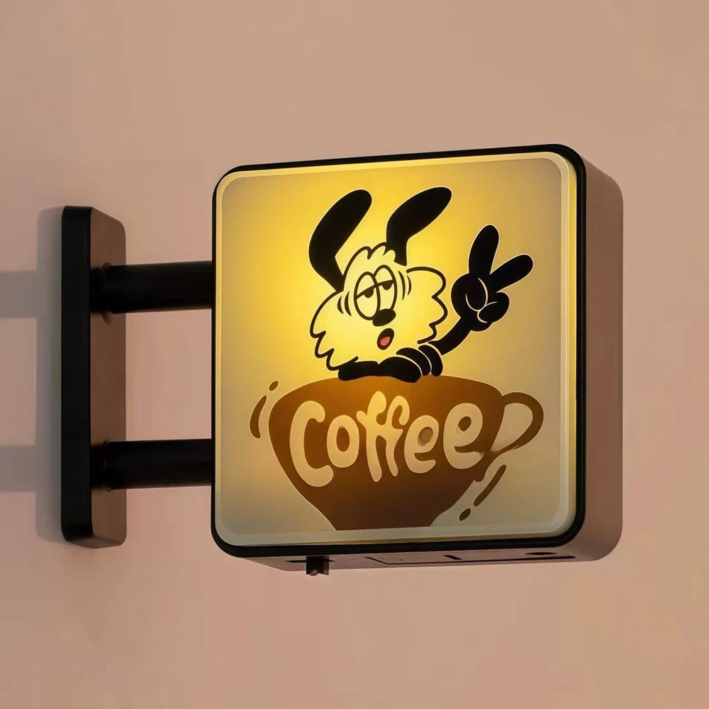 Retro Coffee Corner Refrigerator Magnet Light Fridge Magnet Magnetic Home Miniature Pegboard Coffee Shop Glowing Decoration