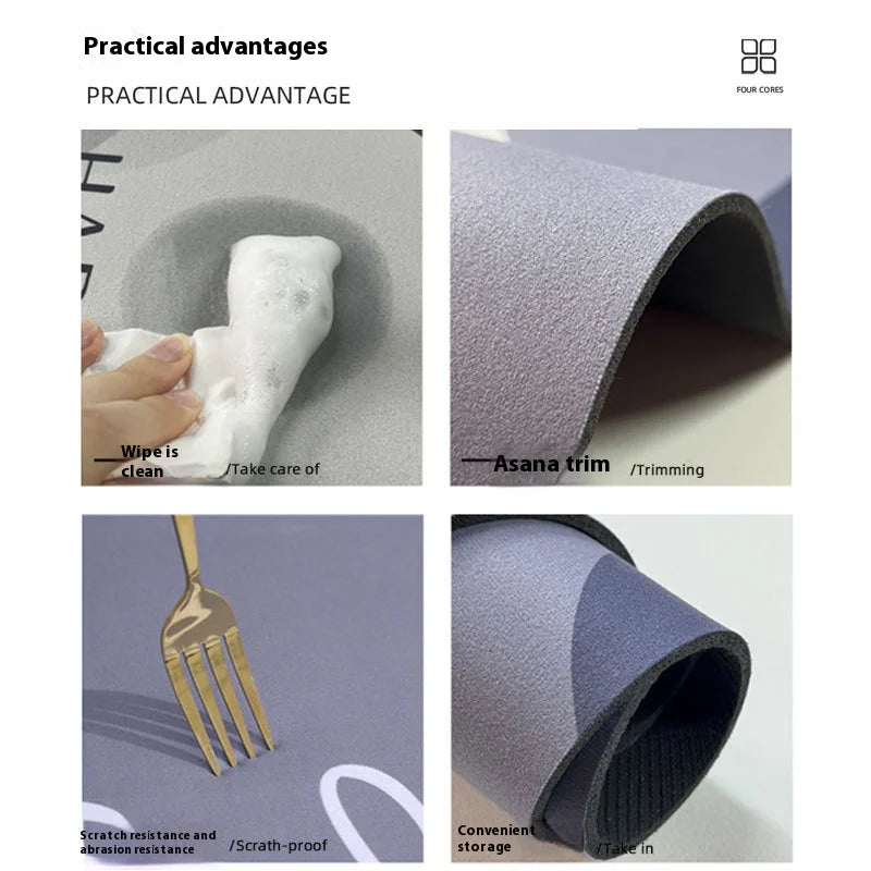 VIKAMA Juego de 2 alfombrillas de cocina beige claro, absorbentes de agua, antideslizantes, estilo escandinavo, para decoración del hogar