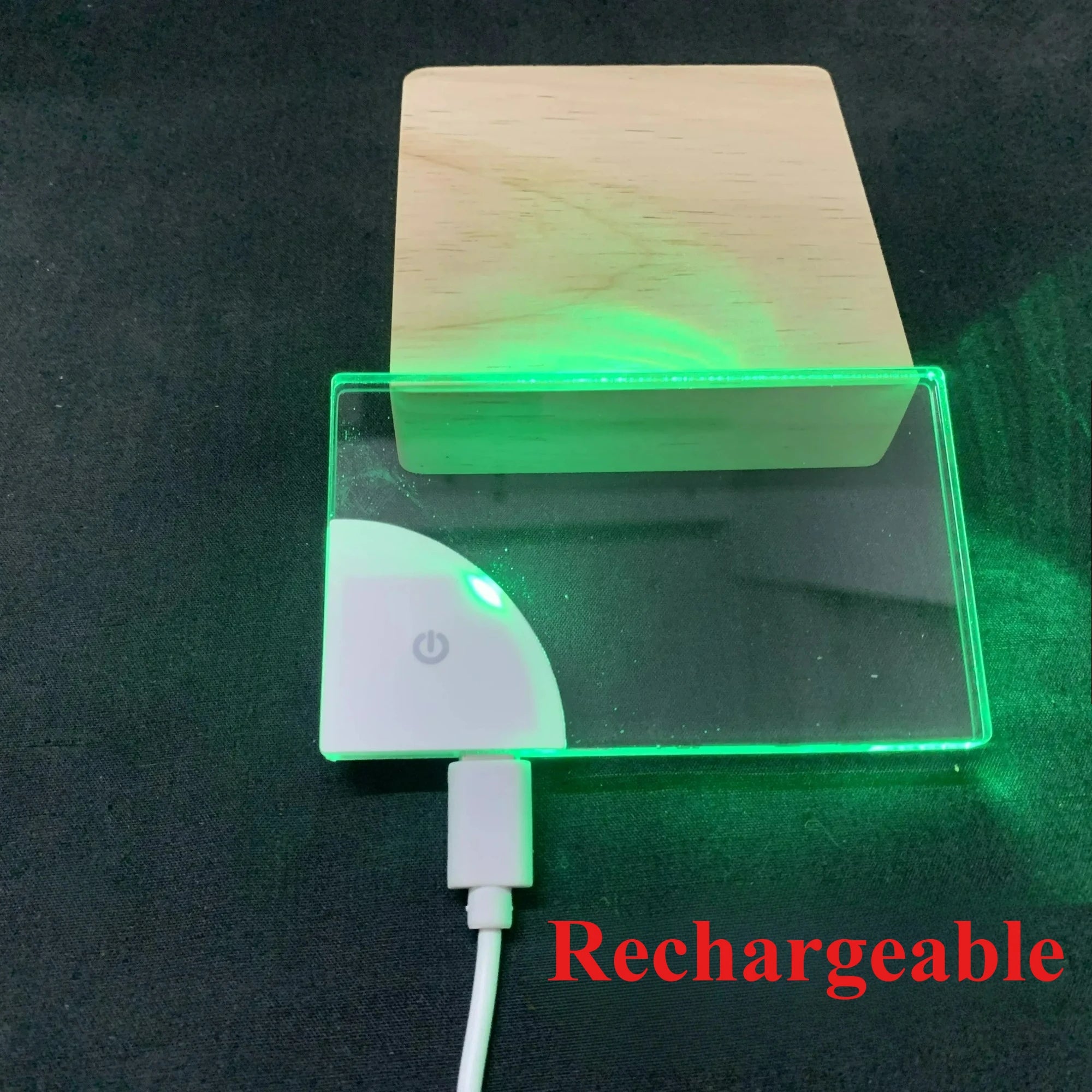 Multicolor LED Glowing Business Card Light Transparent Name Tag Board Battery Power DIY Gift for Husband Boyfriends Dady Gift
