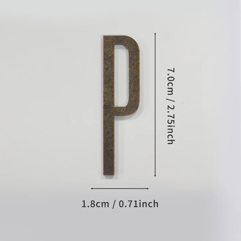 Bronze Self Adhesive House Number Metal English Alphabet Letters for Apartment Room Door Plate Table Mailbox Number Stickers 7cm