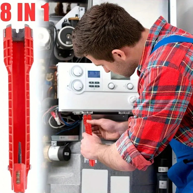 (8 en 1) Installateur de robinets et d'éviers, outil de plomberie multifonction pour toilettes/éviers/salles de bain/cuisines, etc.